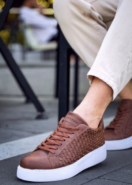 Ανδρικά ταμπά sneakers δερματίνη πλεκτό σχέδιο CH203T