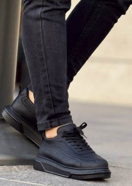 Ανδρικά μαύρα Sneakers με λαστιχένια σόλα CH987