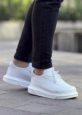 Ανδρικά λευκά Sneakers με λαστιχένια σόλα CH987W