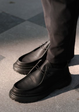 Ανδρικά μαύρα παπούτσια loafers CH2404