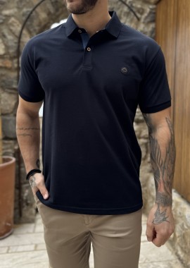 Everbest ανδρική μπλε navy πικέ Polo μπλούζα Plus Size 262833N