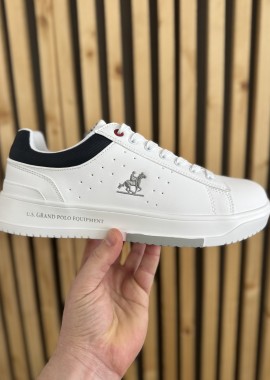 US GRAND POLO ανδρικά λευκά casual sneakers GPM21265