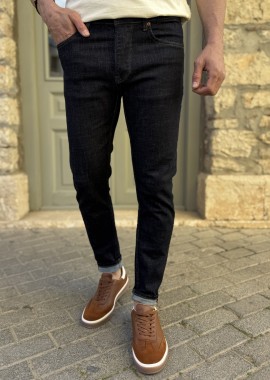 Ανδρικό Slim blueblack τζιν παντελόνι πεντάτσεπο με κουμπιά 3LN496