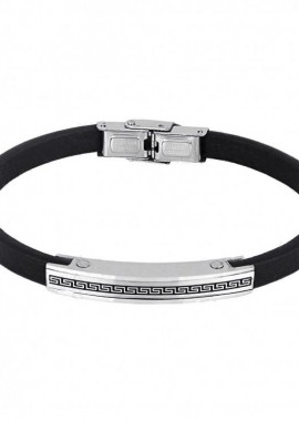 Βραχιόλι Από Δέρμα Και Ατσάλι Με Μαίανδρο TU29848