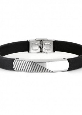 Βραχιόλι Από Δέρμα Και Ατσάλι TU29956
