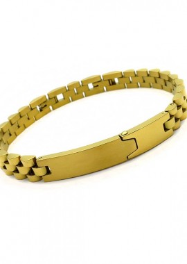 Βραχιόλι Ταυτότητα unisex από Ατσάλι επίχρυσο BA386