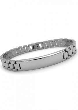 Ανδρικό Βραχιόλι σε ασημί χρώμα από Ατσάλι BA285