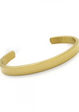 Βραχιόλι σταθερό βέργα 6mm από ατσάλι χρυσό BA399
