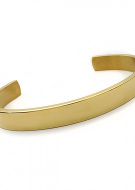 Βραχιόλι σταθερό βέργα 8mm από ατσάλι χρυσό BA402