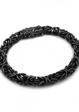 Χοντρή Αλυσίδα χεριού από ατσάλι γκρι μαύρο BA434