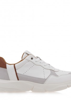 Galgary Ανδρικά παπούτσια Sneakers 105-700 Λευκό-Ταμπά O5700105263F