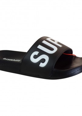 SUPERDRY Ανδρικά Παντόφλες CORE RAPHIC ROOL SLIDE MF310266A-33Β Μαύρο-Λευκό