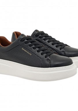 Renato Garini Ανδρικά παπούτσια Sneakers 700-033 Μαύρο Πλεκτό W57000333574