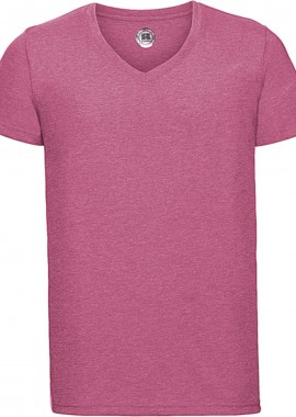 Ανδρικό T-Shirt με V λαιμόκοψη Tee Russell R-166M-0 Pink Marl