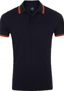 - Ανδρικό πόλο πικέ Pasadena Men SOLS 00577 French Navy/Neon Orange