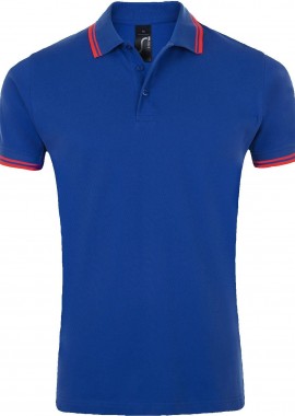 Ανδρικό πόλο πικέ Pasadena Men SOLS 00577 Royal Blue/Neon Coral