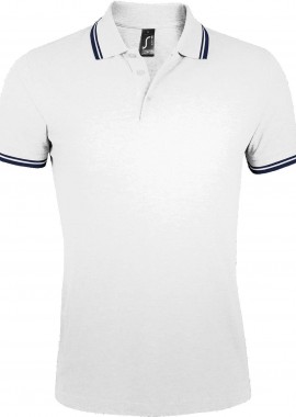 Ανδρικό πόλο πικέ Pasadena Men SOLS 00577 White/Navy