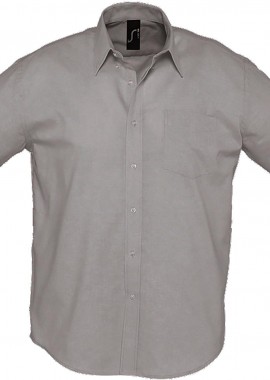 Ανδρικό κοντομάνικο πουκάμισο oxford Brisbane SOLS 16010 Silver