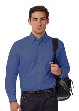 - Ανδρικό μακρυμάνικο πουκάμισο B & C Oxford LSL Blue Chip