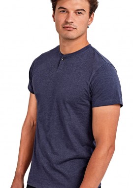 - Ανδρικό T-shirt με κουμπί PREMIER PR219 Comis Navy Melange