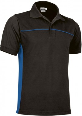 Κοντομάνικο Polo Shirt THUNDER Valento POVATHUNY Black-Royal Blue