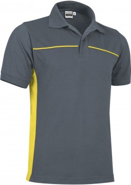 Κοντομάνικο Polo Shirt THUNDER Valento POVATHUGA Cement Grey-Lemon Yellow