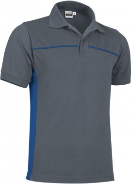 - Κοντομάνικο Polo Shirt THUNDER Valento POVATHUGY Cement Grey-Royal Blue