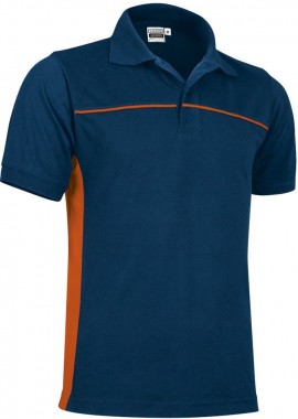 Κοντομάνικο Polo Shirt THUNDER Valento POVATHUMN Orion Navy Blue-Party Orange