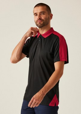 Contrast Coolweave Polo Regatta Professional TRS174 Black/Classic Red