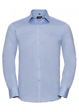 Ανδρικό Μακρυμάνικο Tailored Fit Herringbone Shirt Russell Collection 0R962M0 Light Blue