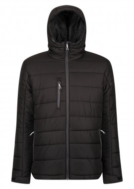 - Men’s Navigate Thermal Hooded Jacket Regatta Professional TRA241 Black/Seal Grey