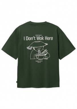 ΑΝΔΡΙΚΟ T-SHIRT WOODBIRD BAINE WOK ΜΕ ΤΥΠΩΜΑ ΣΚΟΥΡΟ ΠΡΑΣΙΝΟ