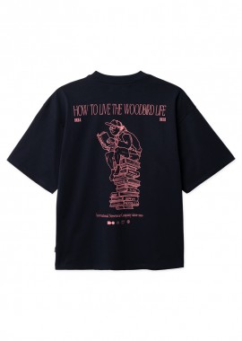 ΑΝΔΡΙΚΟ T-SHIRT WOODBIRD BEAM BOOK ΜΕ ΤΥΠΩΜΑ ΣΚΟΥΡΟ ΜΠΛΕ