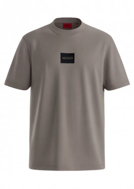 ΑΝΔΡΙΚΟ T-SHIRT HUGO DUMEON ΚΟΝΤΟΜΑΝΙΚΟ ΑΝΟΙΧΤΟ ΚΑΦΕ