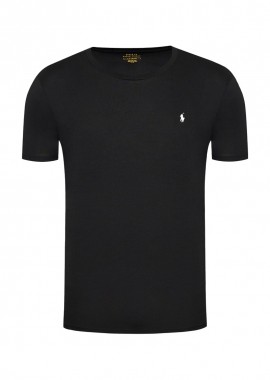 POLO RALPH LAUREN - ΑΝΔΡΙΚΟ T-SHIRT CREW TOP POLO RALPH LAUREN ΚΑΝΟΝΙΚΗ ΓΡΑΜΜΗ ΜΑΥΡΟ