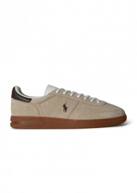 ΑΝΔΡΙΚΑ ΠΑΠΟΥΤΣΙΑ POLO RALPH LAUREN BEDFORD SNEAKERS ΔΕΡΜΑ ΜΠΕΖ/ΑΣΠΡΟ