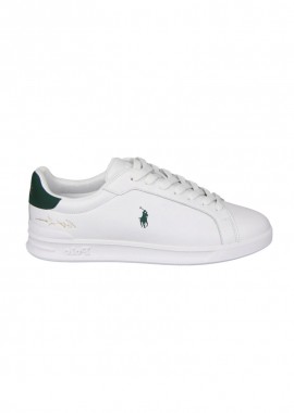 ΑΝΔΡΙΚΑ ΠΑΠΟΥΤΣΙΑ POLO RALPH LAUREN HRT CRT II SNEAKERS ΔΕΡΜΑ ΛΕΥΚΟ/ΠΡΑΣΙΝΟ