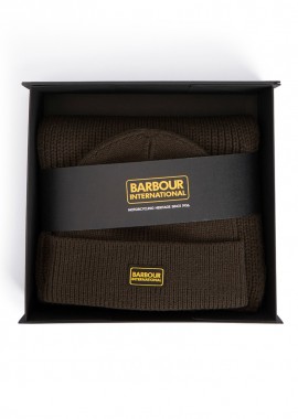 ΑΝΔΡΙΚΟ ΣΕΤ ΣΚΟΥΦΟΣ-ΚΑΣΚΩΛ SWEEPER LEGACY BEANIE & SCARF GIFT SET BARBOUR INTERNATIONAL ΠΡΑΣΙΝΟ