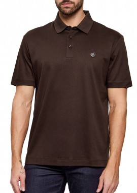 BOSS - ΑΝΔΡΙΚΗ POLO ΜΠΛΟΥΖΑ BOSS C-PARRIS ΚΟΝΤΟΜΑΝΙΚΟ ΣΚΟΥΡΟ ΚΑΦΕ