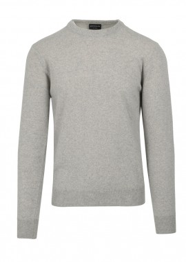 ΑΝΔΡΙΚΟ ΜΑΛΛΙΝΟ ΠΟΥΛΟΒΕΡ CINIS CROSSLEY ΣΤΡΟΓΓΥΛΗ ΛΑΙΜΟΚΟΨΗ ΑΝΟΙΧΤΟ ΓΚΡΙ