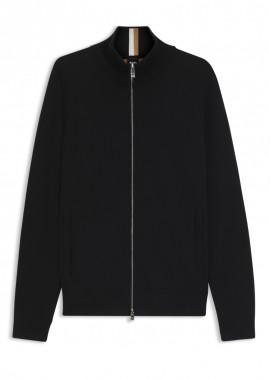 ΑΝΔΡΙΚΗ ΖΑΚΕΤΑ BOSS H-IDINO FULL ZIP ΚΑΝΟΝΙΚΗ ΓΡΑΜΜΗ ΜΑΥΡΟ