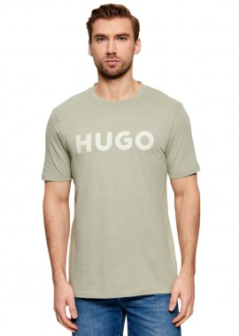 ΑΝΔΡΙΚΟ T-SHIRT HUGO DULIVIO ΚΟΝΤΟΜΑΝΙΚΟ ΜΕ ΤΥΠΩΜΑ ΑΝΟΙΧΤΟ ΠΡΑΣΙΝΟ