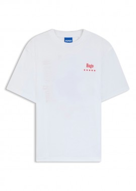 ΑΝΔΡΙΚΟ T-SHIRT HUGO NUCAVO ΚΟΝΤΟΜΑΝΙΚΟ ΛΕΥΚΟ