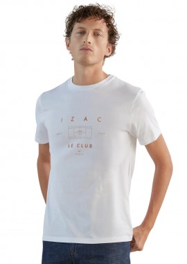 IZAC - ΑΝΔΡΙΚΟ T-SHIRT IZAC GOSET ROLAND GARROS ΕΚΡΟΥ