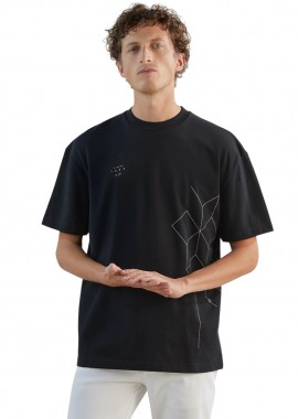 ΑΝΔΡΙΚΟ T-SHIRT IZAC GRAPHY OVERSIZED ΜΑΥΡΟ