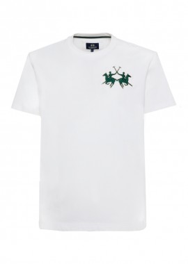 LA MARTINA - ΑΝΔΡΙΚΟ T-SHIRT LA MARTINA ΚΟΝΤΟΜΑΝΙΚΟ ΛΕΥΚΟ