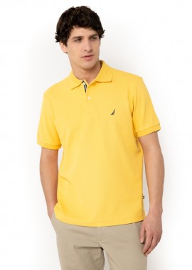 NAUTICA - ΑΝΔΡΙΚΗ POLO ΜΠΛΟΥΖΑ NAUTICA ΚΟΝΤΟΜΑΝΙΚΗ ΚΙΤΡΙΝΟ