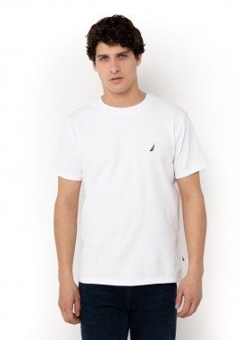 NAUTICA - ΑΝΔΡΙΚΟ T-SHIRT NAUTICA ΚΟΝΤΟΜΑΝΙΚΟ ΛΕΥΚΟ