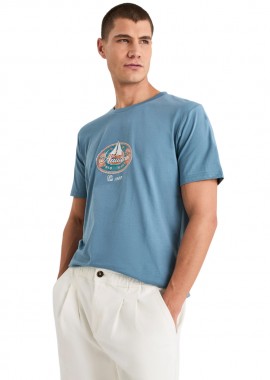 ΑΝΔΡΙΚΟ T-SHIRT NAUTICA ΚΟΝΤΟΜΑΝΙΚΟ ΓΑΛΑΖΙΟ