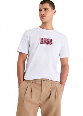 ΑΝΔΡΙΚΟ T-SHIRT NAUTICA ΚΟΝΤΟΜΑΝΙΚΟ ΜΕ ΤΥΠΩΜΑ ΛΕΥΚΟ